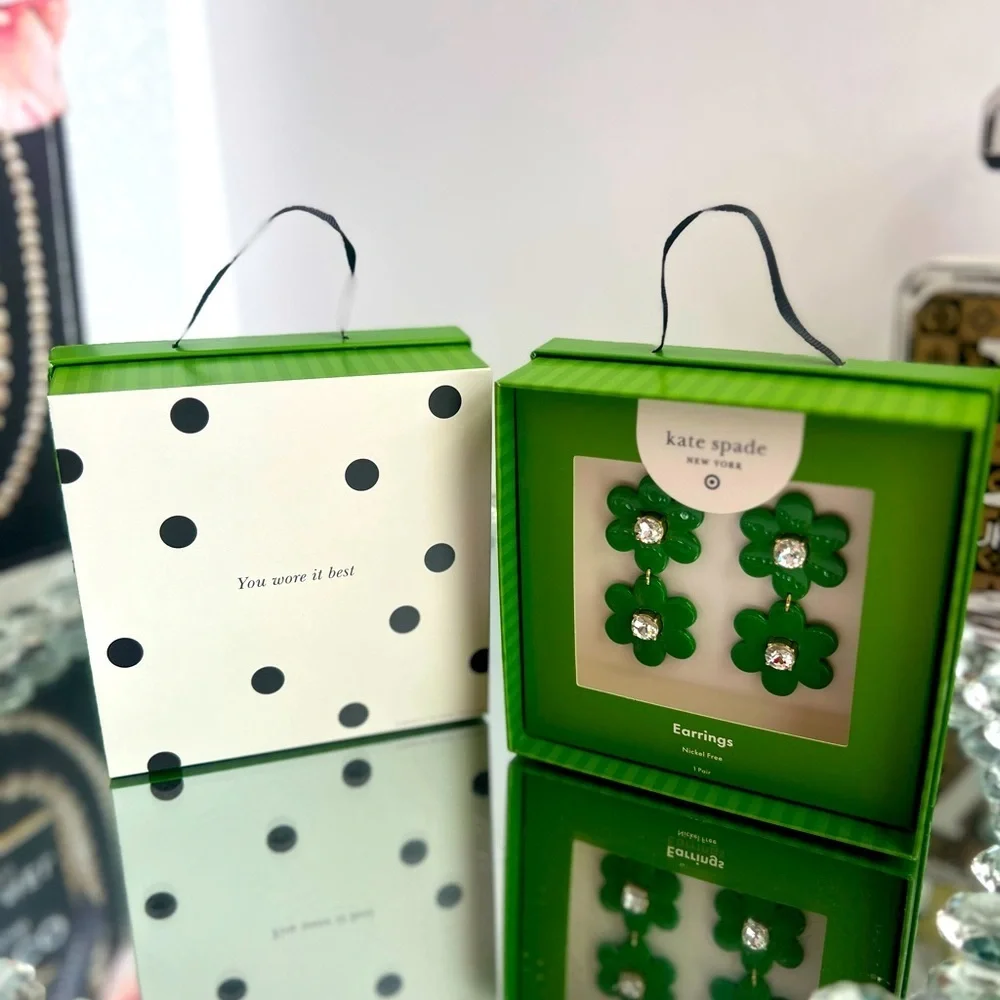 kate spade new york xTarget Green Floral Linear Earrings Limited